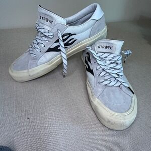 STRAYE Logan Grey White Black Flame Skate Shoes Mens 10.5 Womens 12 J682-0622